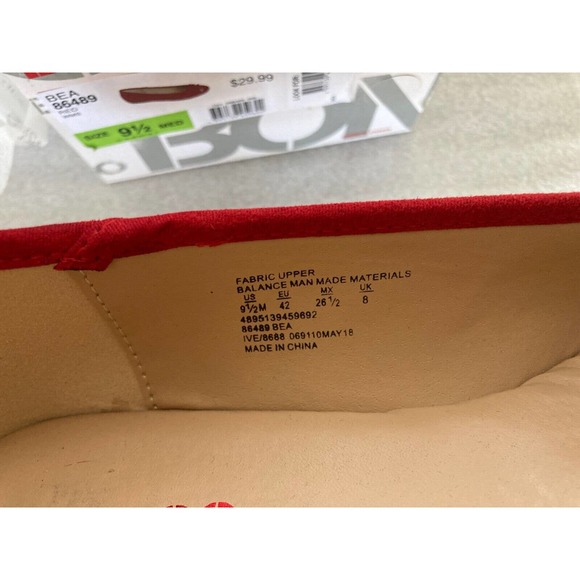 Bongo Womens Red Suede Flats Ballet Flat Shoes NIB 9.5M - Picture 4 of 9